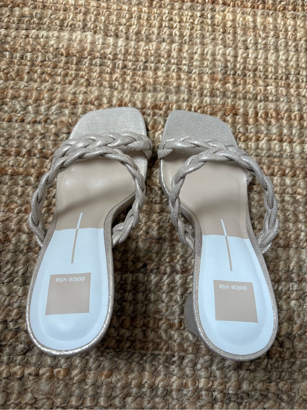 DOLCE VITA IMAN METALLIC BRAIDED SLIDE SANDALS – SIZE 8 - Picture 4 of 9